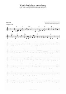 Kiedy będziesz zakochany (foxtrot z teatru Qui Pro Quo) - Zofia Terne (nuty pdf)