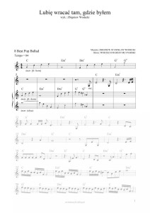 Lubię wracać tam, gdzie byłem - Zbigniew Wodecki (nuty pdf)