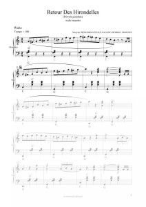Retour des hirondelles (Powrót jaskółek) - walc musette (nuty pdf na akordeon)