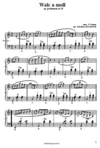 Walc a-moll op. posth. nr 19 - F. Chopin (nuty pdf)